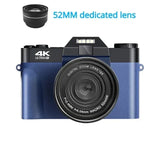 4K Digital For Photography and Video Auto focus Anti-Shake 48MP Compact Vlogging Camera 3' '180°Flip Screen with Flash