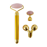3 In 1 Electric Stainless Steel Beauty Facial Roller Set Face Lifting Skin Care Eyes Nose Arms Legs Body Massager
