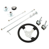 Tie Rod Ball Joint Kit Go Karts Steering Wheel Kit Long Service Life Better Grip High Performance 300mm for 150cc‑250cc Engine
