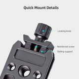 Aluminum Alloy Quick Release Clamp with Arca Slot 3/8-inch & 1/4-inch Screw Hole for DJI RS2/RSC2/RS3 QR Plate
