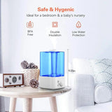 Silent Cold Mist Humidifier 2 Liter Small Air Humidifier, Suitable for Bedroom/Living Room US Plug