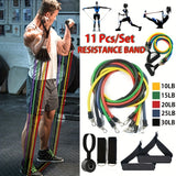 Unlock Your Fitness Potential at Home: 11pcs TPE Resistance Bands Set with Door Anchor, Handles