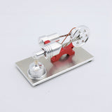 Metal Body Quartz Glass Hot Cylinder Single Cylinder Stirling Engine Model Engine Models Toys For Kids Adults Gift