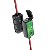 Motorcycle Phone Charger to U Ring Terminal 3.1A Dual USB Port Adapter ON/Off Switch Waterproof 1.6M Cable