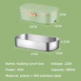 220V 900ml Electric Lunch Mini Portable 304 Stainless Steel Heating Sealed Food Bento Box For Student Office Workers