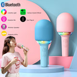 Children's LED light integrated microphone wireless Bluetooth home karaoke