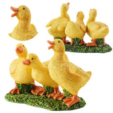 Three Little Duc Statues Cute Figurine Creative Lovely Duck Sculptures Resin for Garden Patio Lawn Yard Decor