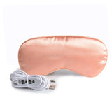 Silk electric heating blindfold usb moxa compress shading tsao hot eye mask to sleep patch