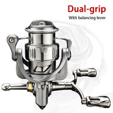 Fishing 2500-3000 Series Spinning Reel 8KG Max. Drag 5.2:1 with Balancing Lever Shallow Spool for Carp Freshwater Saltwater