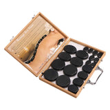 16/18/20 PCS Heated Basalt Rocks Fast Heating Round Massage Stones with Bamboo Box Electric Spa Hot Stones Body Massage Tools