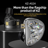 KZ AS Wired Earphone 12 BA Units Tunable Balanced Armature Headphones with Mic HIFI Bass Earbuds Cancelg Sport Headset
