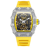 New Diamond Fashion watches men Hollow Full-automatic Mechanical ONOLA Luxury  Tape Waterproof Watch for Men Relogio Masculino
