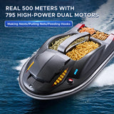 Large Outdoor 3 Hopper High Speed RC Fishing 500M 7KG Load Voice Broadcast Smart Route Correction Remote Control Bait Boat