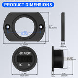 DaierTek Digital Display Round Meter Waterproof DC 12V 24V LED Voltmeter Panel Battery Monitor for Marine Boat Car Auto