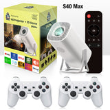 S40 MAX Portable 3D game Projector Android 11 with Two Handle RK3326 1080p BT5.4 Supported 4K Smart Home Theater