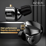 KZ D-Fi In Ear Headphone 4-Level Tuning Switch HiFi Bass Metal Earphones Noise Reduction with Mic Wired Dynamic Headset Monitor