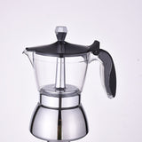 1pc Premium Transparent Moka Pot - 4/6 Cup Stovetop Espresso Maker for Cuban Coffee and Italian Espresso