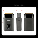 WMARK 2024 New NG-983 Stainless Steel Etched Titanium Three-blade Electric Men's Razor Hair Cutting hine