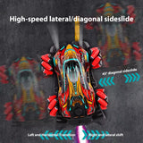 Dual Remote Drift Rc Led Light Music 2.4g Gloves Gesture Radio Control Spray Stunt Car 4wd Electric Children Toys