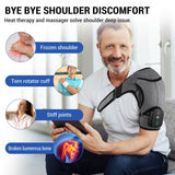Electric Heating Belt Vibration Shoulder Massage Pad Support Brace Arthritis Joint Pain Relief Health Care