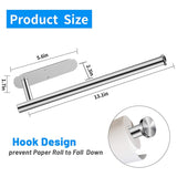 Under Cabinet Rack Stainless Steel Wall Mount Towel Paper Holder For Kitchen, Bathroom