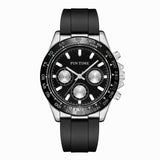 PINTIME Sport Man Watch Casuals Silicone Strap Fashion Quartz Wristwatch Waterproof 30m Six-Hand Dial Clock Relogios Masculino