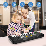 37 Keys Kids Piano Keyboard Portable Electronic Musical Instrument Multi-Function Music Piano For Kids (Black)