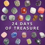 Christmas Advent Natural Gemstones Collection 24 Days Countdown Calendar Crystal Stone Gift Box for Kids