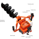 New Portable Spiral Drill 63cc High Power Tree Planter Handheld Garden Gasoe Drilg hine