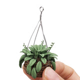 2Pcs 1:12 Plants Miniature Bonsai Tree Mini Potted Dollhouse Hanging Plant Pot