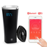 Rvs Elektrische Smart Waterkoker Verwarmde Mok Koffie Met Lader Verwarming Cup