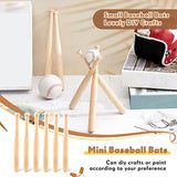 36 PCS Mini Baseball Bat 7 Inch Unfinished Small Wooden Bats Unpainted For Painting Keychain