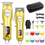 Resuxi LM-2026 High-power Set LCD Digital Display Hair Trimmer Men's Oil Head Carving Electric Clipper