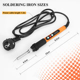 Handskit 90W Digital Display Soldering Iron Set Internal Heating Thermostat Adjustable Temperature Lcd Digital Display Soldering Iron With Switch With Hibernation Iron