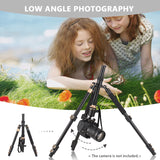 140cm/55inch Camera Travel Aluminum Alloy Tripod Stand with Ball Head 8kg Load Capacity for DSLRs Camcorders Phone
