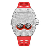PINTIME Men Iced Out Watches Luxury Full Diamond Gold Stainless Steel Quartz Wristwatches Clock Gift Relogio Masculino