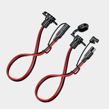 5Pcs 12AWG 30cm SAE Extension Cord Sidewall Port Weatherproof Panel Mount Flush Mountable for Motors Cars Trucks RVs Motorcycles