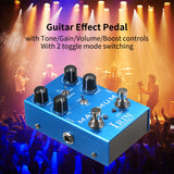 IRIN Overdrive Effect Pedal 2 Toggle Mode Switch Tone/Gain/Volume/Boost Controls for Electric Guitar - MAXIMUM