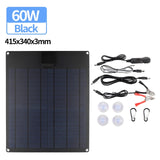 60W 12V Panel Battery QC3.0 Fast Charger with Alligator Clip Waterproof Solar Cells Power Bank for Car Boat RV