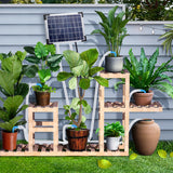 Auto System Solar Powered Drip Irrigation Kit - Built-in 2200mAh Battery, Supports 30 Pots, 7 Timer Modes