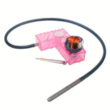 CRUSHER L Shaped Acrylic Hookah Set with LED Lights Smoking Water Pipe Narguile Complete for Party Pipes Accessories