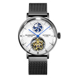 GUANQIN New Mechanical Tourbillon Luxury Men's watches Steel shell Moon Phase Automatic watch for men Waterproof Leather Watch
