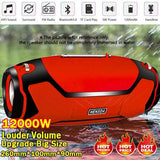 Portable 12D Louder Volume Waterproof Outdoor HIFI Column Wireless Bluetooth Speaker Subwoofer Sound Box with Support