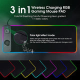 Wireless Charging RGB Luminous Charger Phone Gaming Mousepad PC Laptop Computer Plate Mouse Mat Desktop Pad