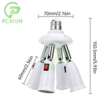 E27 screw mouth one turn multiple head lighting holder base converter DIY lamp accessories