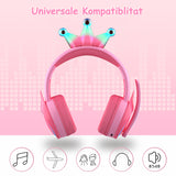 Cute Cartoon Wireless Headphones Bluetooth 5.0 Earphone 85DB Kids Headset With Mic Noise Cancelling For Online Learning