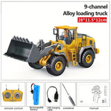 2.4Ghz Remote Control Excavator  Toy Metal Shovel ,11 Channel RC Construction Bulldozer Vehicles Digger Toys