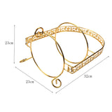 2X Cake Double-Layer Arch-Shaped Golden Fruit Dessert Rack Wedding Birthday Party Decoration Cupcake Stand Gold