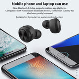 A6 Wireless Bluetooth Headphones 5.2 Se Breath Light Display Skin-friendly Silicone Earcaps Mini In Ear Sports Bluetooth