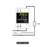 4X Din Rail AC Monitor 6IN1 250-450V 100A Voltage Current Power Factor Active KWH Electric Energy Frequency Meter VOLT